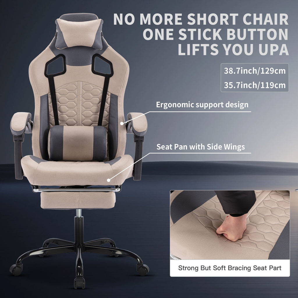 chaise Gaming "Titan Grey" – Confort Ergonomique